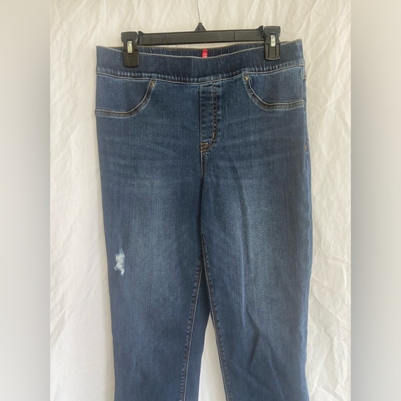 SPANX MEDIUM WASH DENIM LEGGING Size Large - Picture 3 of 12